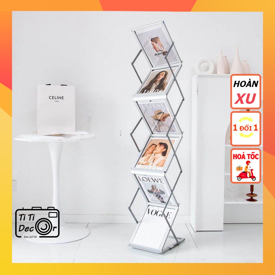 Kệ Ziczac Tặng Bìa Tạp Chí TiTi Decor Kệ Gấp Đựng Tạp Chí, Giá Sách Decor Góc Bàn Làm Việc Phong Cách Hàn Quốc