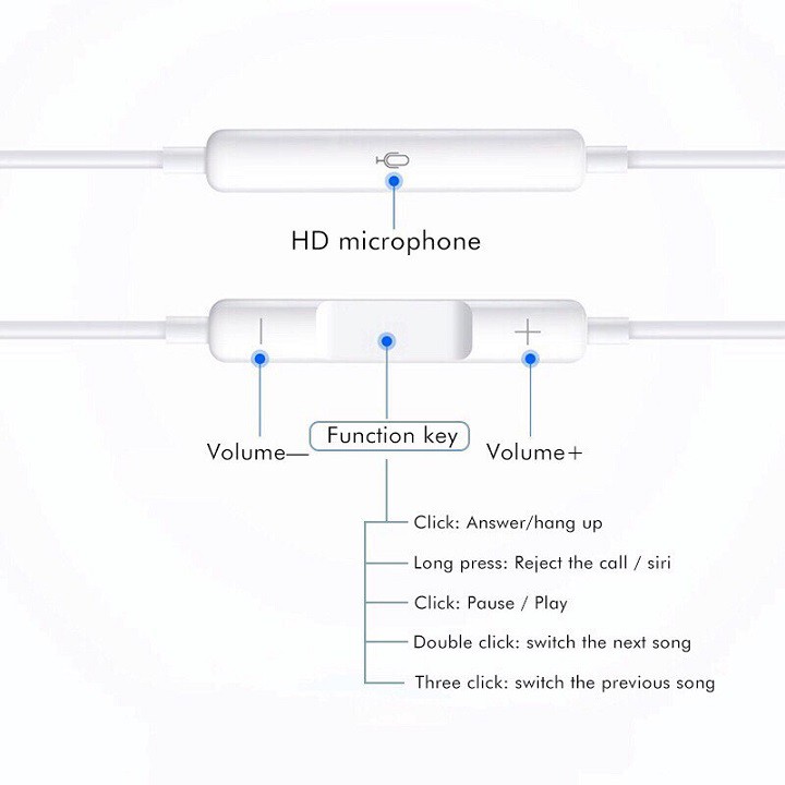 Tai nghe cho iphone 7 [Bảo hành 1 đổi 1] Tai nghe lightning tương thích với tất cả các dòng ip 7 trở lên - HC Store