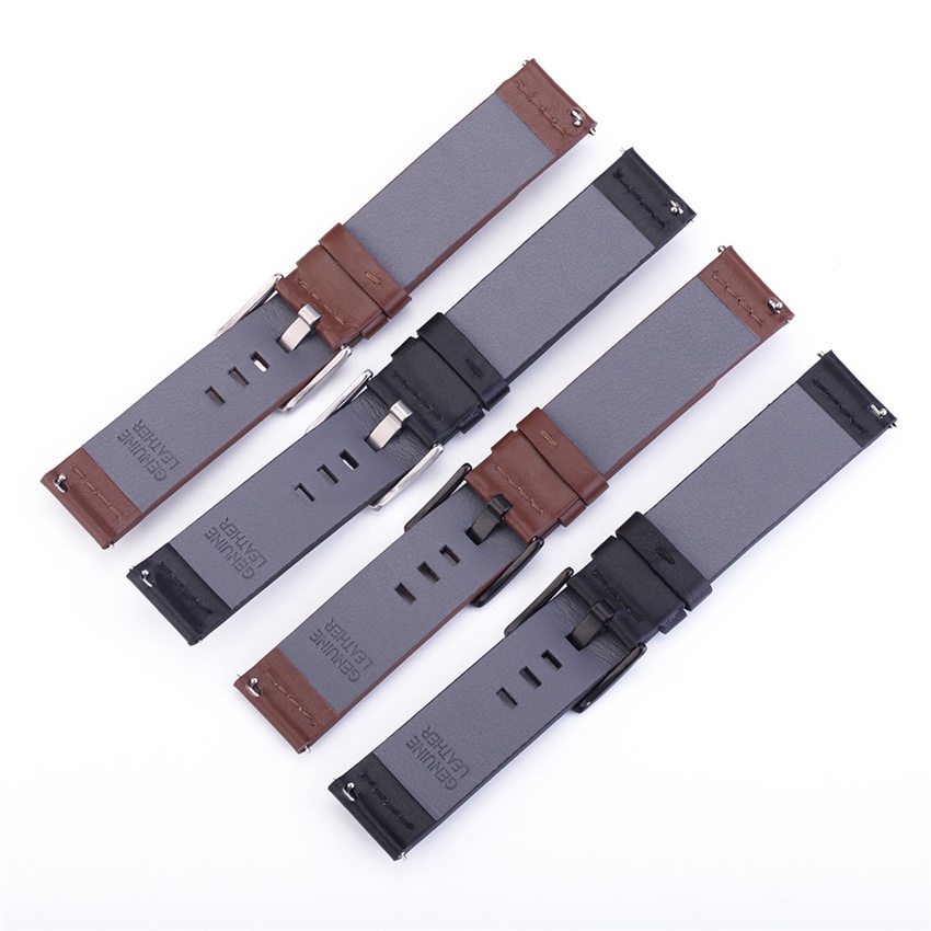 Dây Da Đeo Tay 18mm 20mm 22mm 24mm Cho Đồng Hồ Thông Minh Samsung Galaxy Watch 3 45mm Huawei gt2 Active 2