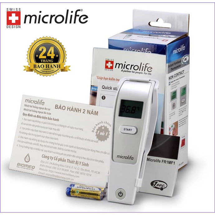 [HÀNG NHẬP KHẨU THỤY SĨ] Nhiệt kế hồng ngoại đo trán Microlife FR1MF1