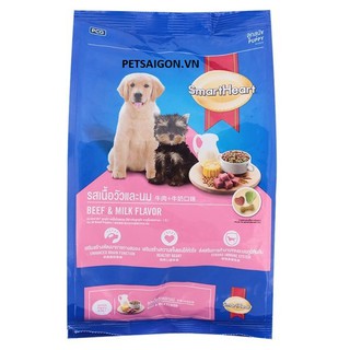 Thức Ăn Cho Chó Con Smartheart Puppy Vị Thịt Bò & Sữa Gói 400g