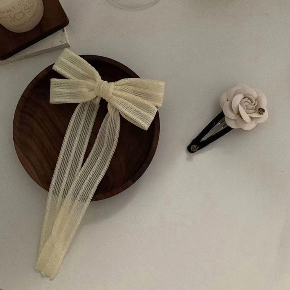 Kẹp Tóc Hình Nơ Hoa Nhỏ Dễ Thương Phong Cách Vintage Dành Cho Nữ