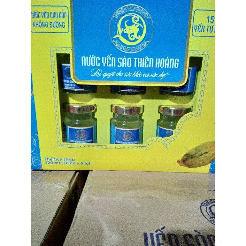 (Combo 2 hộp) ( 12 hủ )Thiên Hoàng KHÔNG ĐƯỜNG 15% yến tổ cao cấp