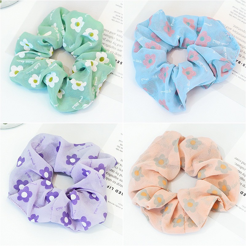 Dây buộc tóc Bivota scrunchies họa tiết hoa phong cách Nhật Hàn cực đáng yêu S14