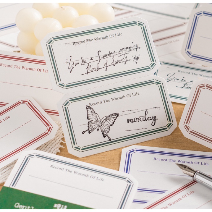 Bộ 60 tấm giấy nền giấy ghi chú vintage Gentle Dialogue trang trí journal | BNM139