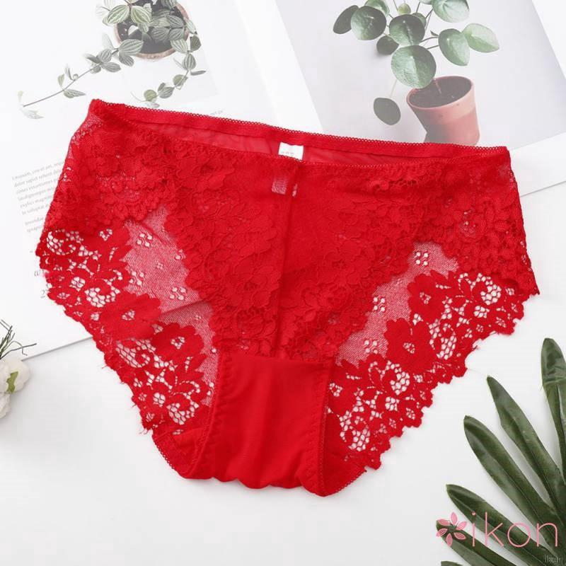 Quần lót cotton phối ren giấu đường may thời trang