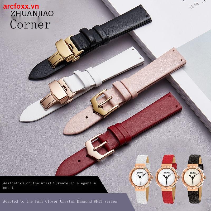 Dây Đeo Đồng Hồ Folli Follie Bằng Da Thật Đính Đá Pha Lê Dành Cho Nữ WF13A012