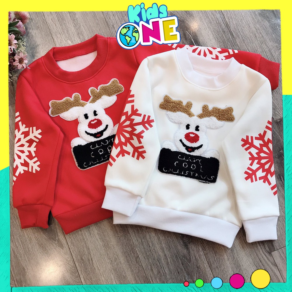 Áo Nỉ Bông Noel Giáng Sinh Đi Chơi Thu Đông Cho Bé Trai Và Bé Gái Size 8-25kg KidsOne ANoel01