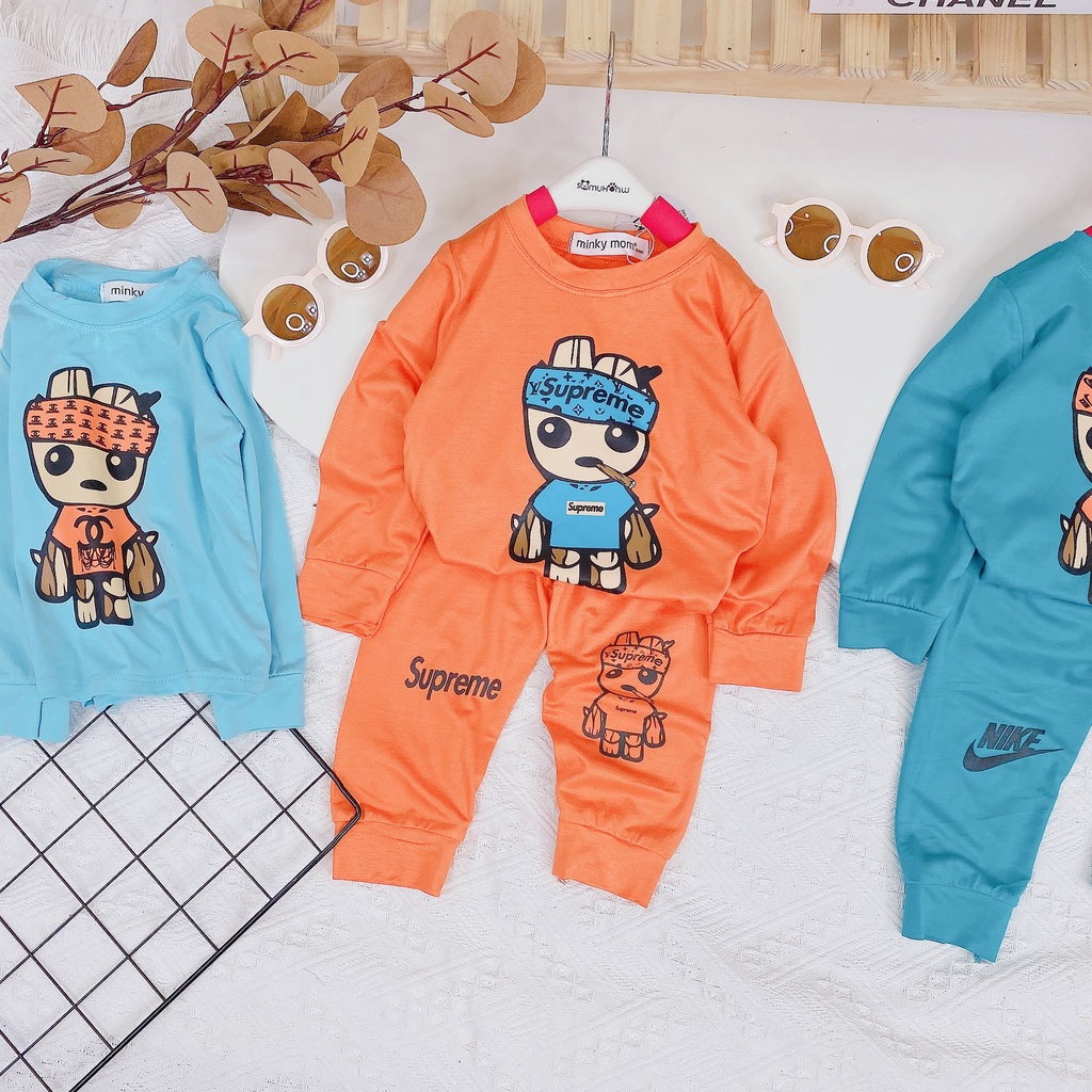 [SALE] Bộ Quần Áo Bé Gái, Bé Trai Minky Mom Vải Thun Lạnh Vệ Binh Thiên Hà, Bộ Dài Tay Cho Bé Mặc Thu Đông MKMTD2161