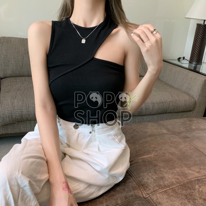 Áo ba lỗ khoét vai quyến rũ sành điệu