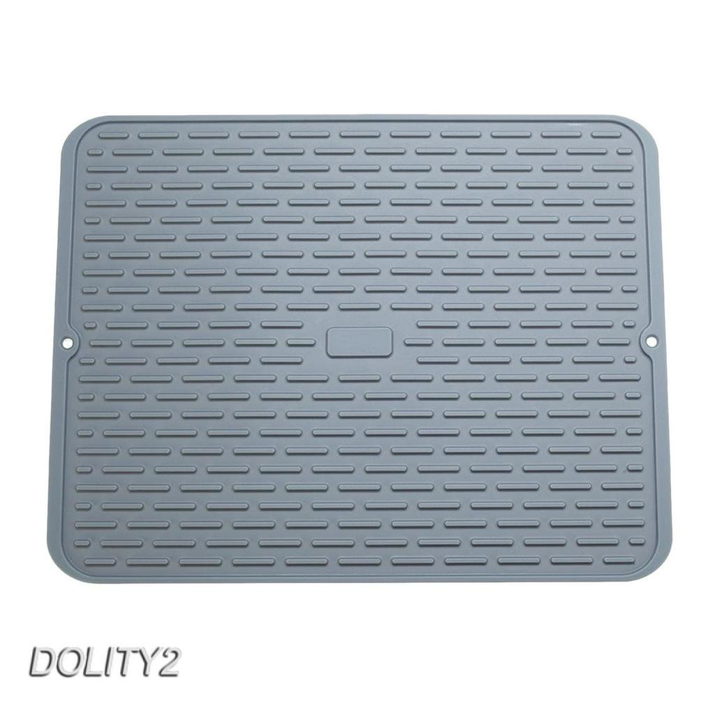 [Dolity2] 43x33.5cm Miếng Lót Silicon Phơi Khô Chén Dĩa Chịu Nhiệt Màu Xanh Lá