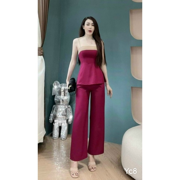 Mẫu HOT Sét Đũi Áo Hai Dây Quần Suông Dài Giản Dị Mà Đẹp UP