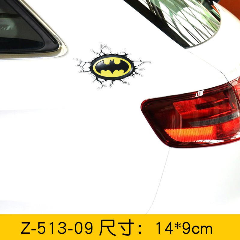 Miếng Dán Phản Quang Chống Nước Hình Avenger Star Wars Batman Ironman Captain America Vui Nhộn Trang Trí Xe Hơi Xe Máy