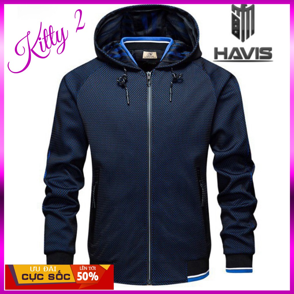 Áo khoác nam 💓GIÁ SỐC💓 Áo khoác chất liệu dù 2 lớp phối nón thể thao_ Kitty Two Shop
