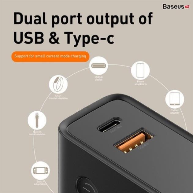 [Mã 253ELSALE hoàn 7% đơn 300K] Củ sạc kiêm dự phòng sạc nhanh 2 trong 1 baseus 10000 mah