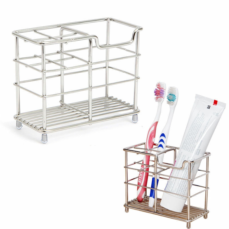 Giá Đỡ Bàn Chải Đánh Răng / Kem Đánh Răng Bằng Thép Không Gỉ Chống Rỉ Sét Tiện Dụng Cho Phòng Tắm