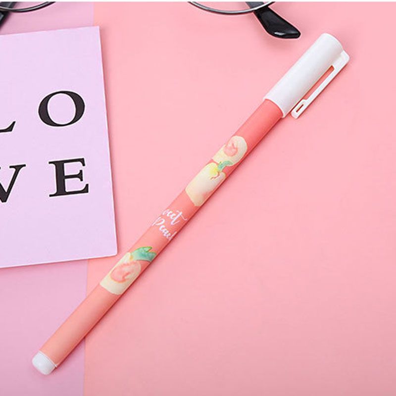 Bút Mực Gel Ngòi 0.5mm Thiết Kế Hình Quả Đào Xinh Xắn