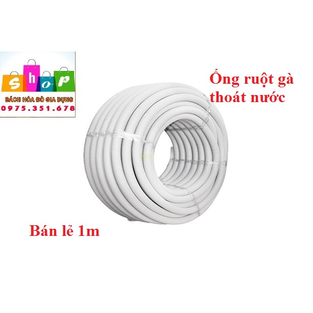 Bán lẻ-Ống ruột gà thoát nước thải máy lạnh điều hòa 1m - ống nhựa nước thải điều hòa-Giadung24h