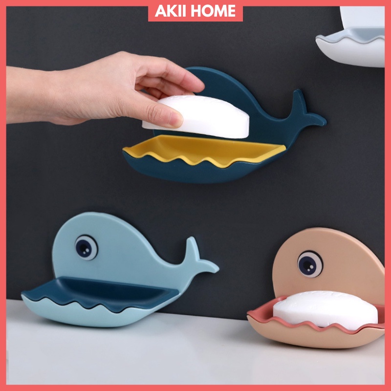 Kệ Đựng Xà Phòng Gắn Tường Nhà Tắm Hình Cá Akii Home NT29