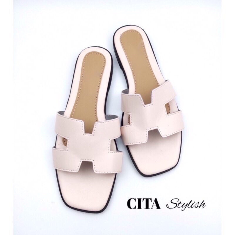 Dép đế bệt chữ H quai ngang nữ CITA STYLISH lót êm da đẹp mã CITA.08