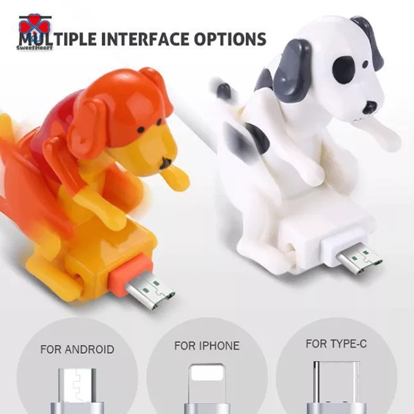 ❤ready stock❤ Mini Humping Spot Toy Dog Smartphone Cáp sạc dữ liệu 1M Dây sạc cáp sạc nhanh micro usb dễ thương ☞COD / Cáp sạc Stray Dog Phù hợp với nhiều kiểu điện thoại di động Type-C Portable