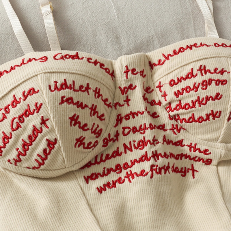 Áo croptop hai dây thêu chữ phong cách Harajuku thời trang mùa hè cho nữ