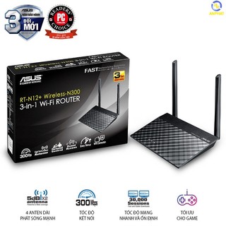 Bộ phát Wifi Asus RT-N12+ Chuẩn N300, hỗ trợ tính năng lặp sóng