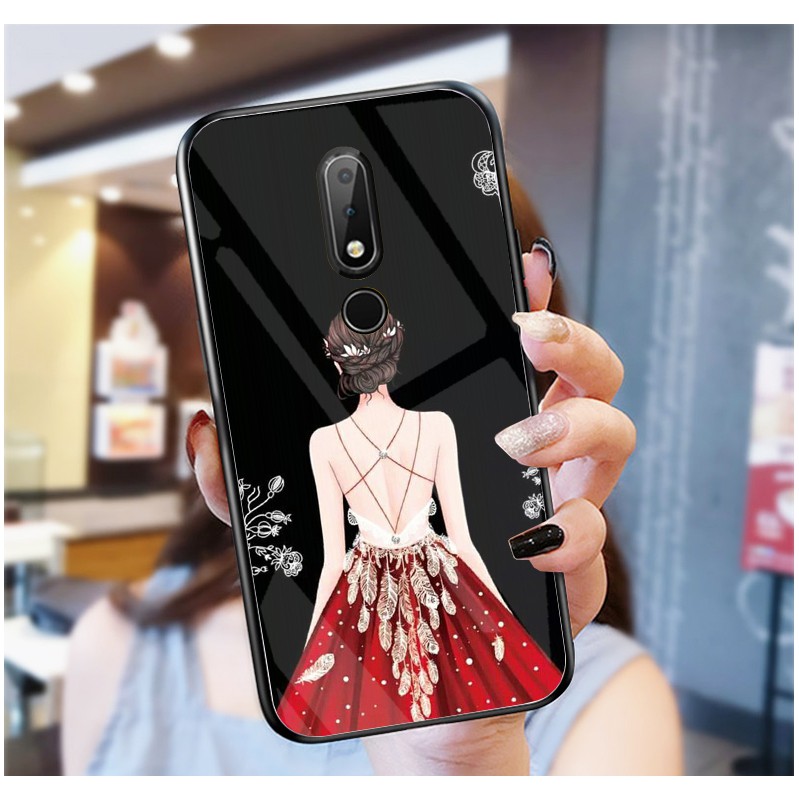 Ốp Lưng NOKIA  6.1 PLUS mặt kính cường lực cao cấp
