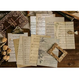 Gói 10 Giấy cổ điển trang trí journal