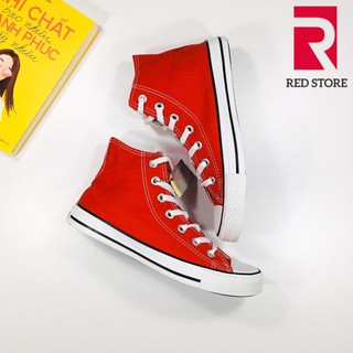 Giày sneaker màu đỏ cổ cao