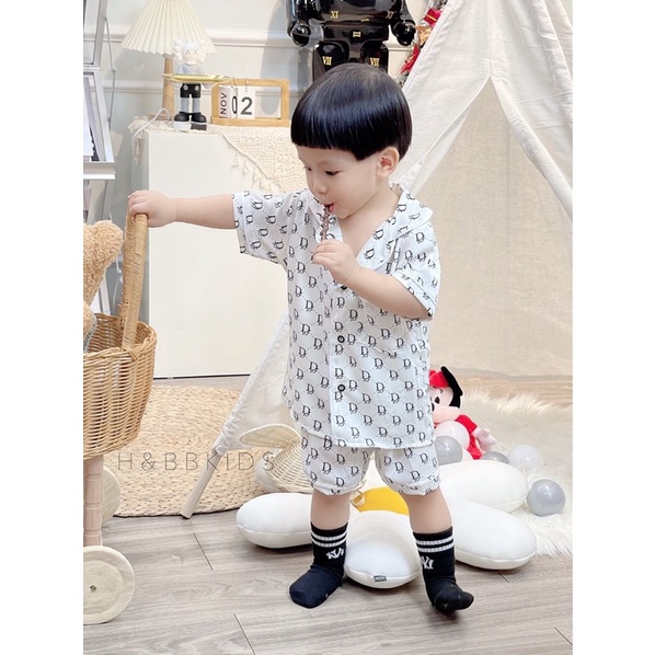 Bộ pi lụa đùi 22 cộc tay mềm mịn cho bé trai bé gái - BPLD22