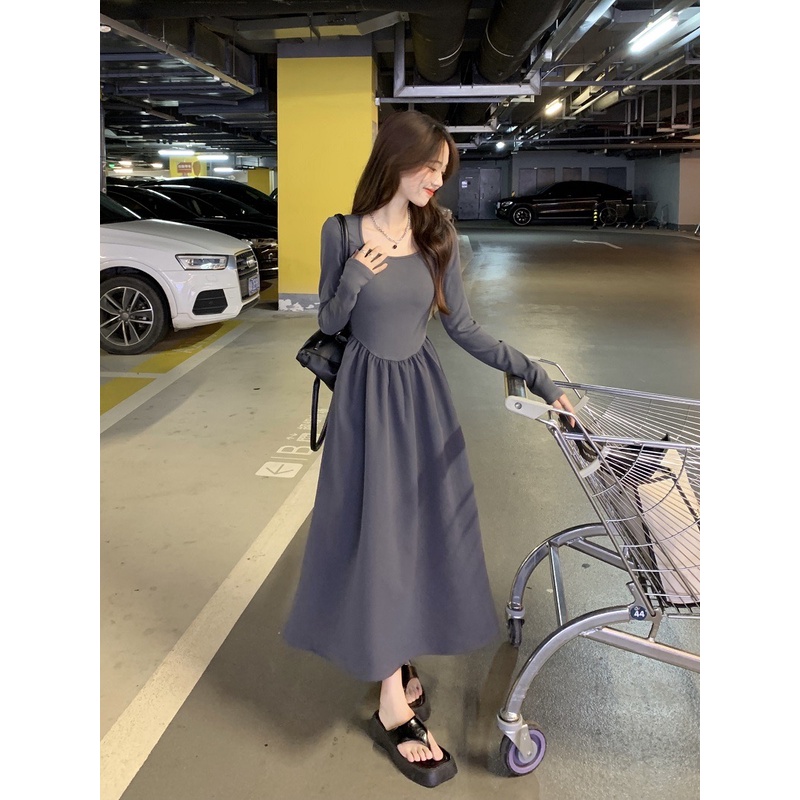 Đầm Dài Tay Dáng Ôm Thời Trang Hàn Quốc Dành Cho Nữ