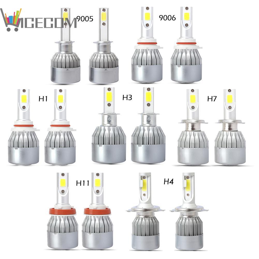 Set 2 Đèn Pha Led 9005 9006 H1 H3 H7 H11 8000k Cho Xe Hơi