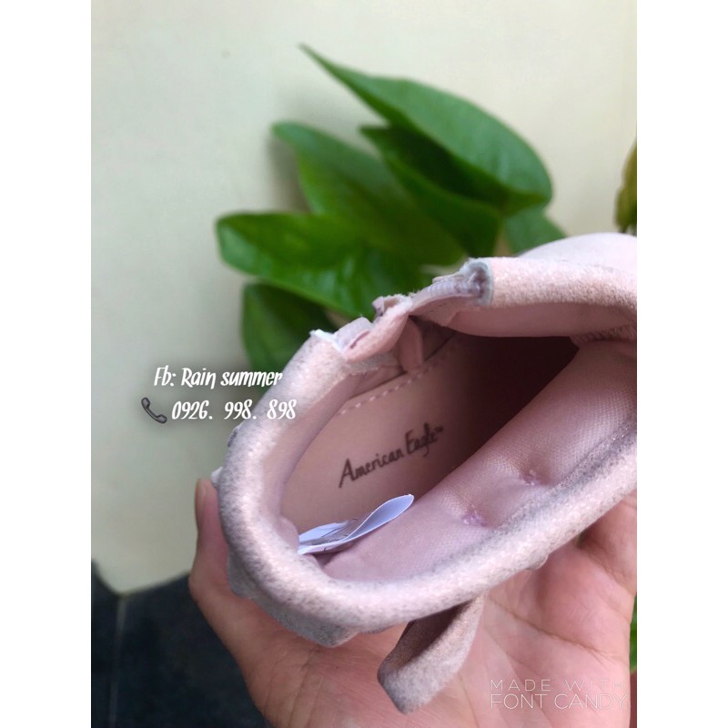 Boot da lộn hồng nhũ cho bé- ảnh thật