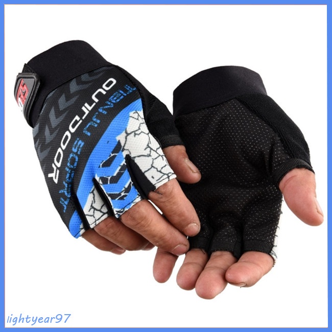 1 Đôi Găng Tay Nửa Ngón Chống Trượt Bằng Nylon Để Tập Yoga / Đạp Xe / Leo Núi / Câu