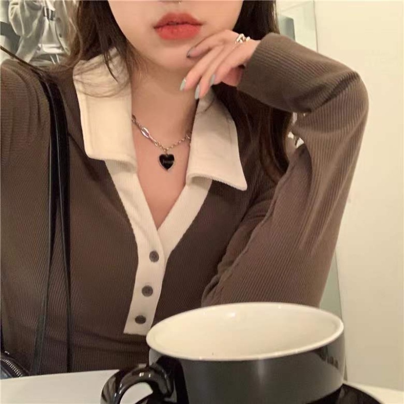 Đầm Dệt Kim Có Cổ Thời Trang Mùa Xuân Hàn Quốc Dành Cho Nữ