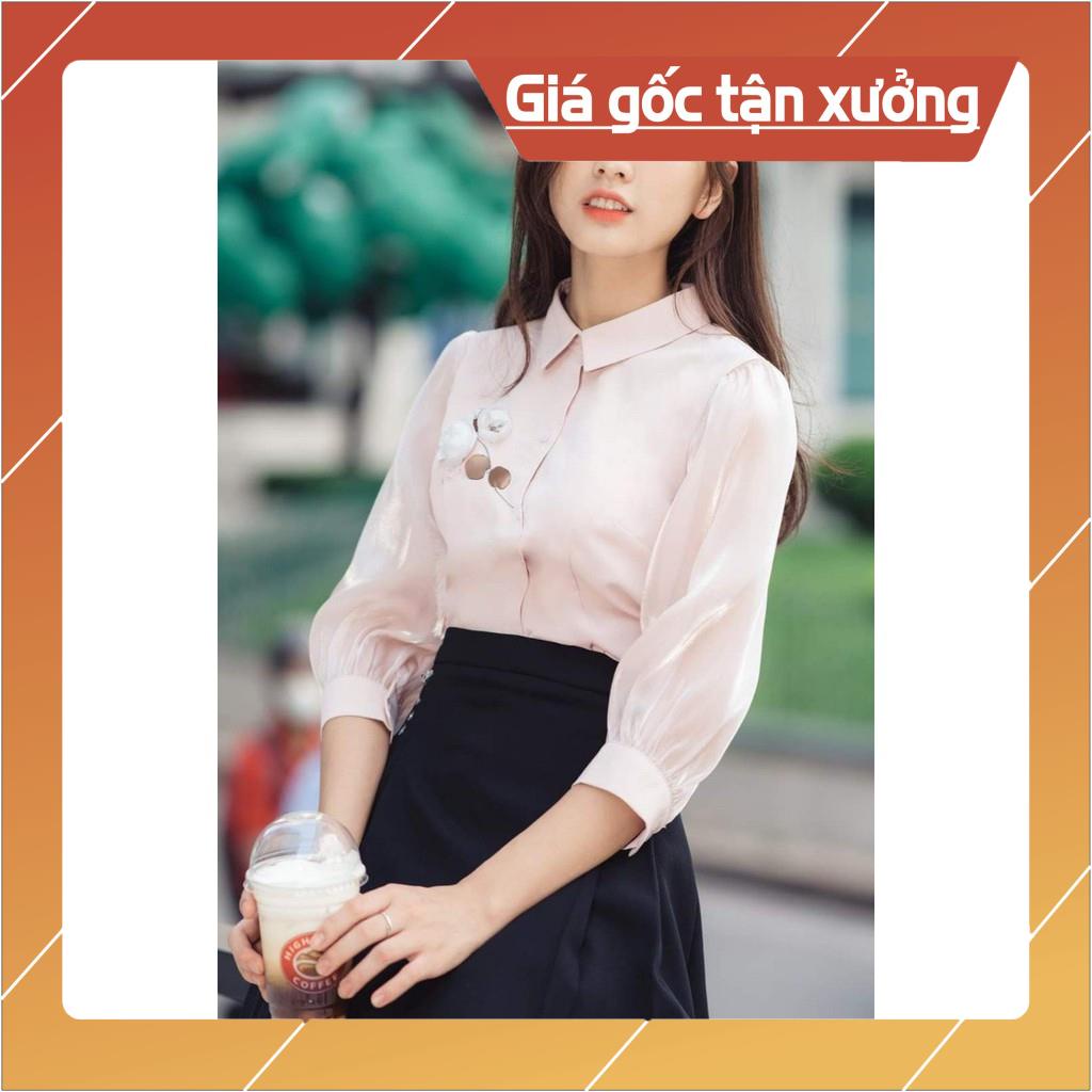 [Chất lượng số 1] ÁO SƠ MI NỮ TAY LƯỚI THÊU KÈM HOA NGỰC NỮ TÍNH SANG TRỌNG