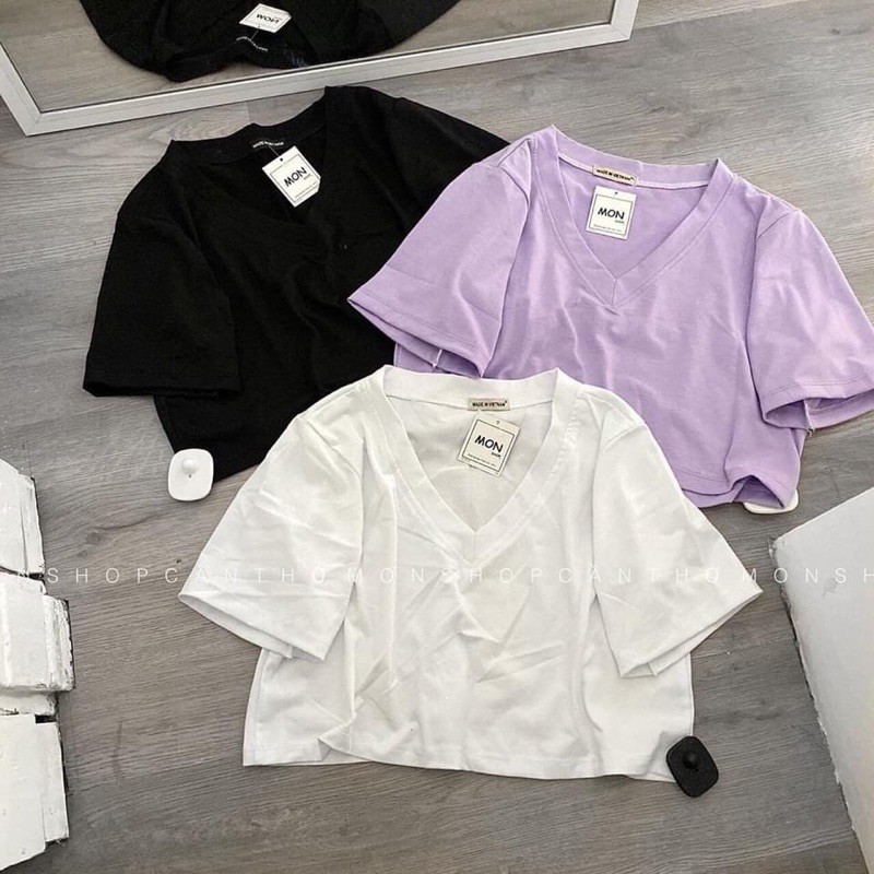 Áo Croptop cổ tim from rộng