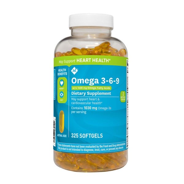 [ Mẫu mới date 2025] Viên Uống Dầu Cá Omega 3-6-9 Supports Heart Health 325 Viên( mẫu mới) – Mỹ