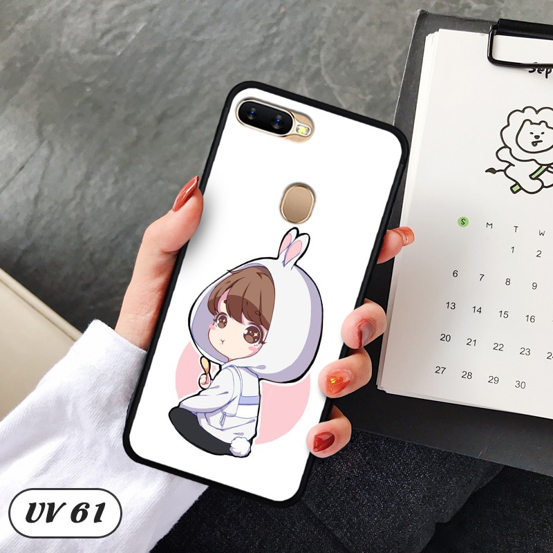 Ốp điện thoại OPPO A5S/ A7/ A12 lưng nhám viền cao su dẻo in hình