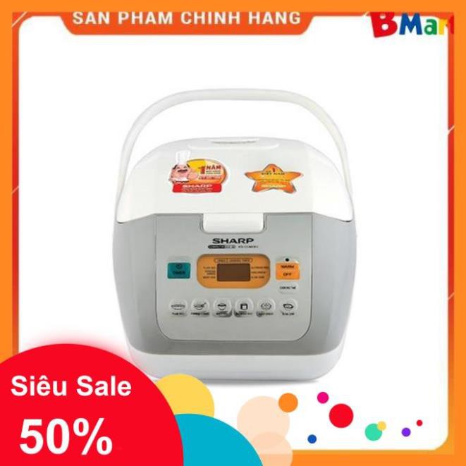 [FreeShip] Nồi cơm điện điện tử Sharp KS-COM19 1.8L (Trắng) - Hàng nhập khẩu  - BM NEW