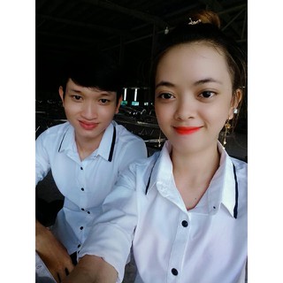 Áo Sơ Mi Cặp Fig Tree Trắng Viền Cổ Đen Cực Hot