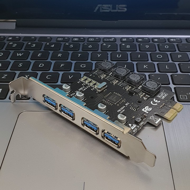 Card chuyển đổi PCIe x1 ra 4 cổng USB3.0 HB18