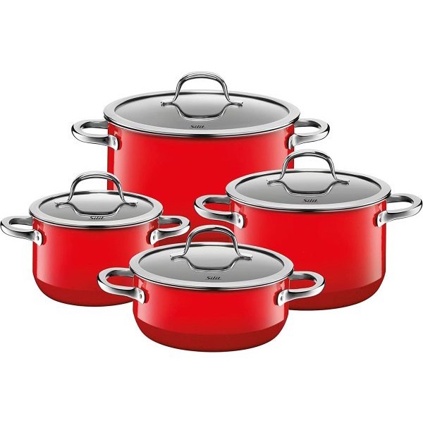 Bộ Nồi Silit Passion Red 4 Món Màu Đỏ [Không chứa niken, Sản xuất tại Đức]