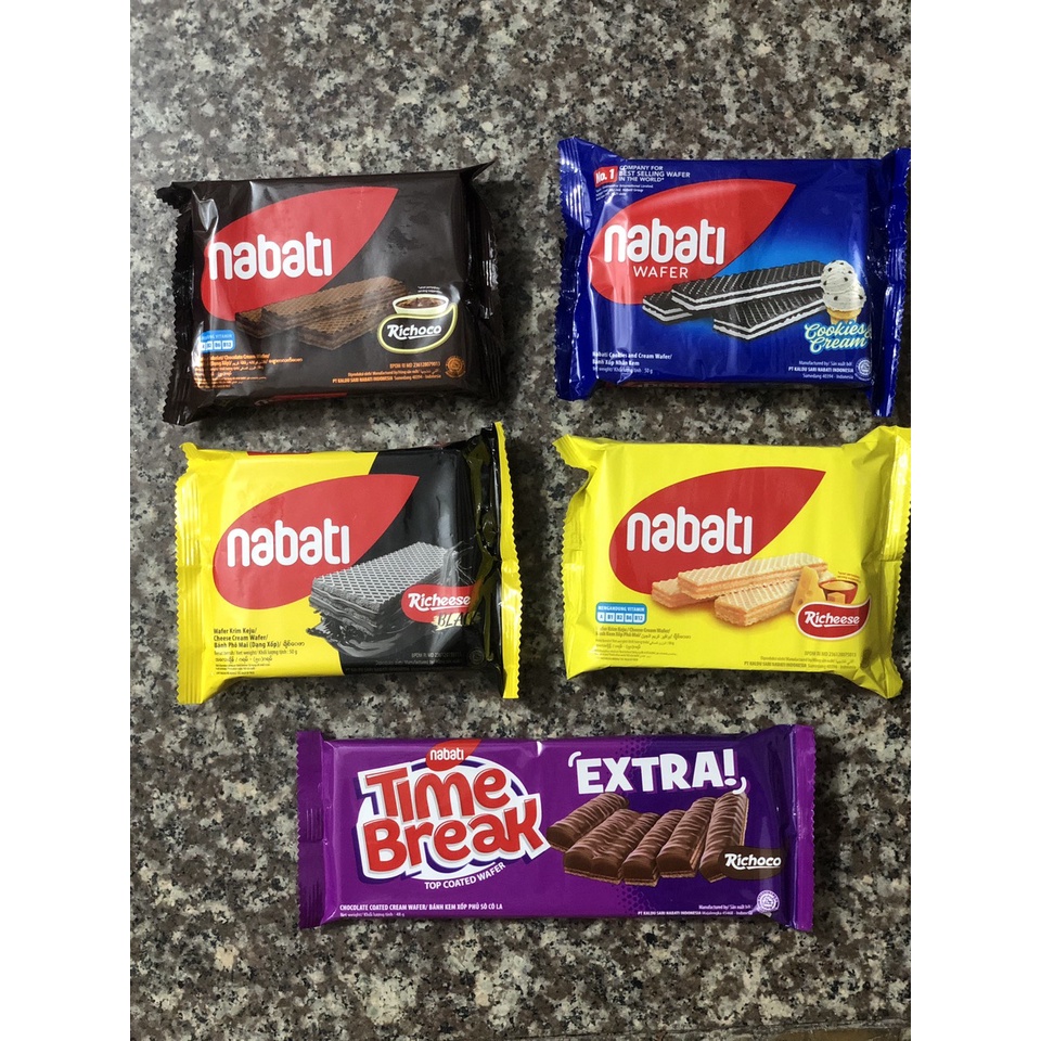 Bánh Xốp NABATI thẻ Socola,Phô mai,Phô mai đen,Trà xanh,Phúc bồn tử,Time Break