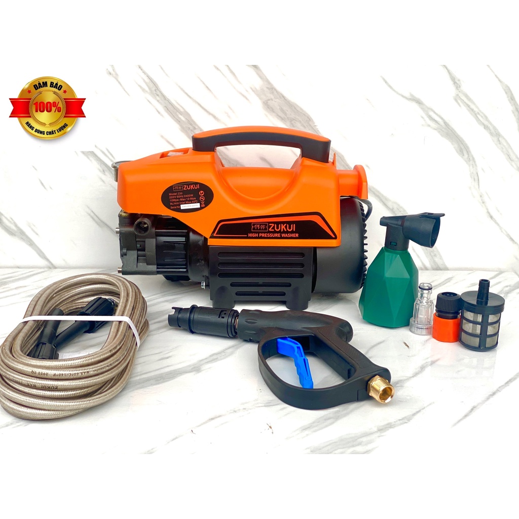 Máy rửa xe zukui z30 2400w thế hệ 2022 siêu mạnh mẽ tặng bình xịt bọt tuyết