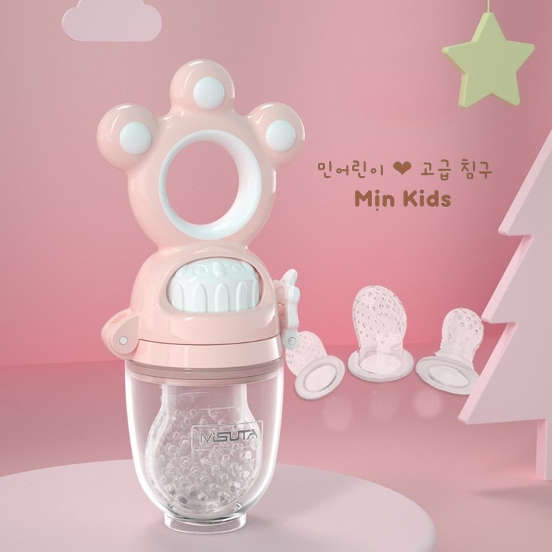 Túi nhai ăn dặm cho bé Misuta Cao Cấp (3 núm 3 size), set ăn dặm Mịn Kids