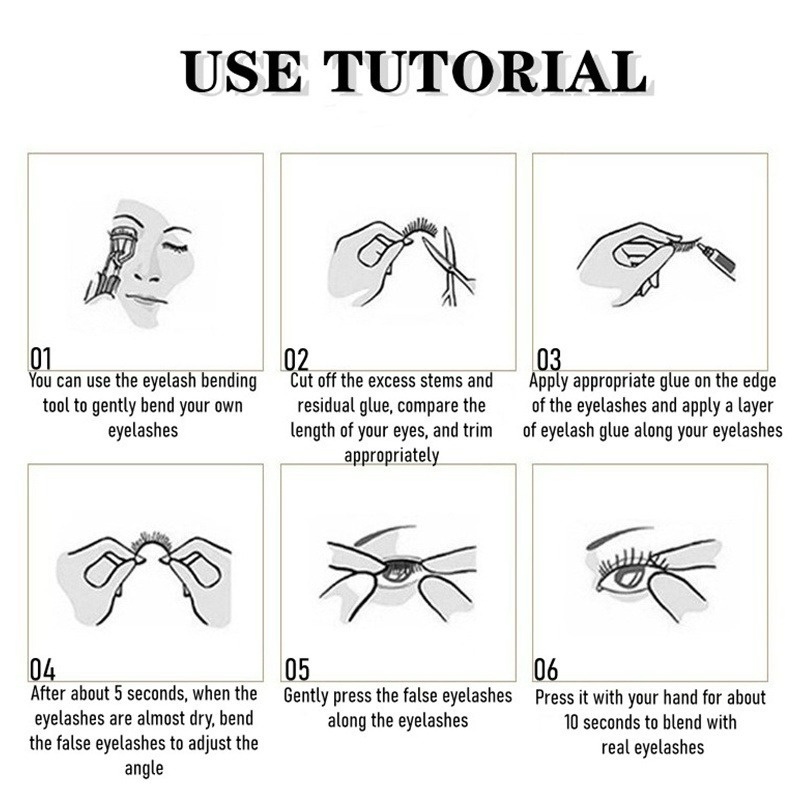 Lông Mi Giả Cong/Dày Tự Nhiên Không Keo Dán 3D Tái Sử Dụng Được