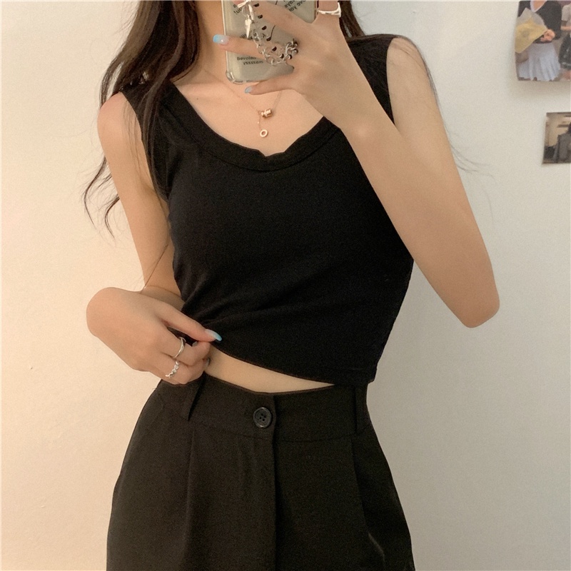 Áo croptop không tay thời trang mùa hè phong cách mới 44851