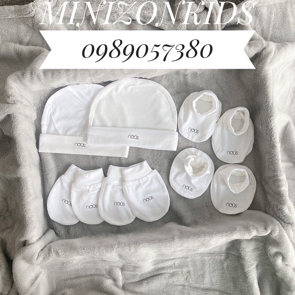 Set Mũ, Bao Tay, Bao Chân Nous Siêu Mềm Mại Cho Bé Sơ Sinh